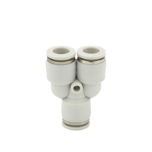 气动三头快插铜/塑料Y型三通PY-4-6-8-10-12-14-16mm气管快速接头