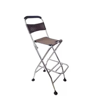 户外高桌折叠椅不锈钢筏钓椅护栏专用加厚桥边高脚凳座椅带脚踏