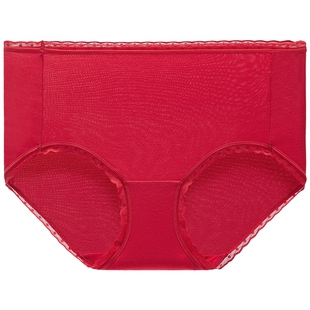 【红品内裤 147三条】 安莉芳本命年红色莫代尔包臀抑菌棉三角裤