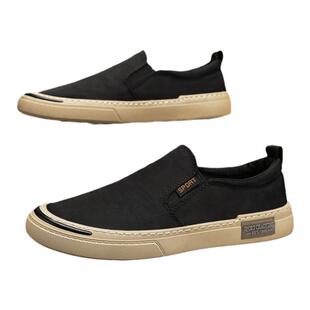 布鞋男款2026新款男士一脚蹬鞋子老北京布鞋夏季透气休闲工作男鞋