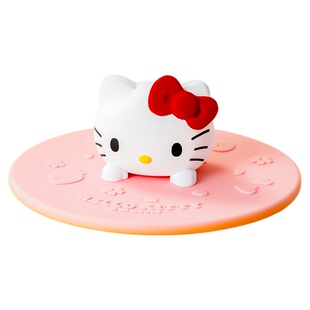 HelloKitty食品级硅胶杯盖通用圆形可爱万能玻璃杯水杯马克杯盖子