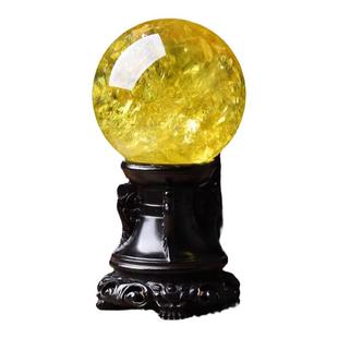 巴西纯天然黄色真水晶球原石厨房客厅玄关办公室领导高档大摆件