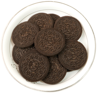 黑色饼干巧克力蛋糕装饰摆件雪花酥烘焙专用小圆饼干商用黑可可味
