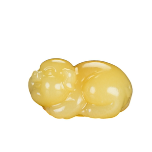 天然玉石新疆和田玉黄玉猪手把件招财玉猪手把件生肖猪护身符玉饰