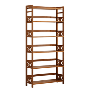 简易书架置物架落地家用学生放书架子儿童书柜实木多层竹子收纳架