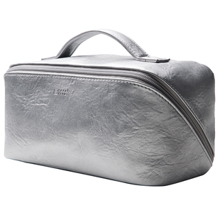 黑银化妆包女2025新款高端大容量化妆收纳包便携式旅行手提洗漱包