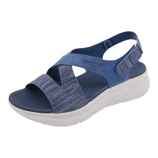 超轻可下水松糕厚底凉鞋女夏季旅游运动中年妈妈鞋防滑平底沙滩鞋