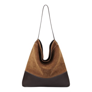 YOCAMU麂皮包包真皮托特包女大容量通勤单肩包秋冬新品大包慵懒风