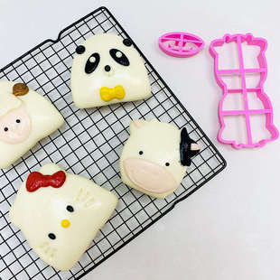 卡通馒头荷叶夹模具小羊奶牛造型宝宝辅食立体小动物辅食磨具蒸