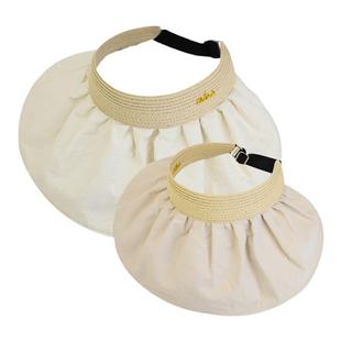 ELLE防晒帽子女遮阳夏季防紫外线贝壳空顶帽子大檐遮脸挡脸太阳帽