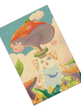 沉墨丝毛棉浅棕特种纸明信片定制