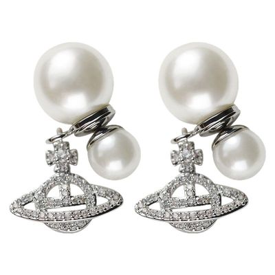 方圆脸显脸小仿珍珠星球耳环独特