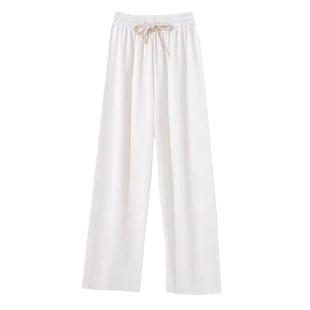 雪尼尔阔腿裤女秋冬款垂坠感宽松休闲加绒加厚灯芯绒直筒拖地长裤