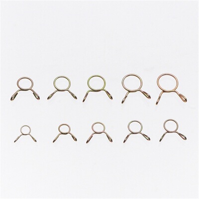 126pcs盒装镀锌钢丝弹性强力卡箍5-14mm组合弹性钢丝卡箍钢丝夹子