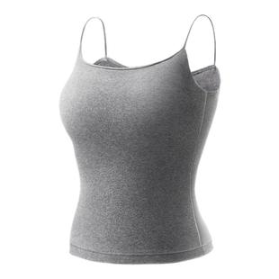 舒氧保暖背心女款带胸垫免穿文胸胸罩一体式内衣冬季内搭吊带背心