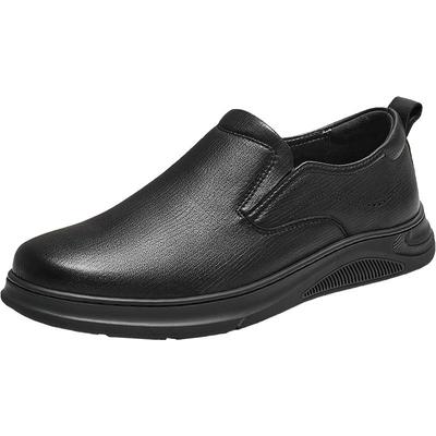 百思图2025秋季商场新款舒适羊皮乐福鞋男一脚蹬休闲皮鞋59727CM5