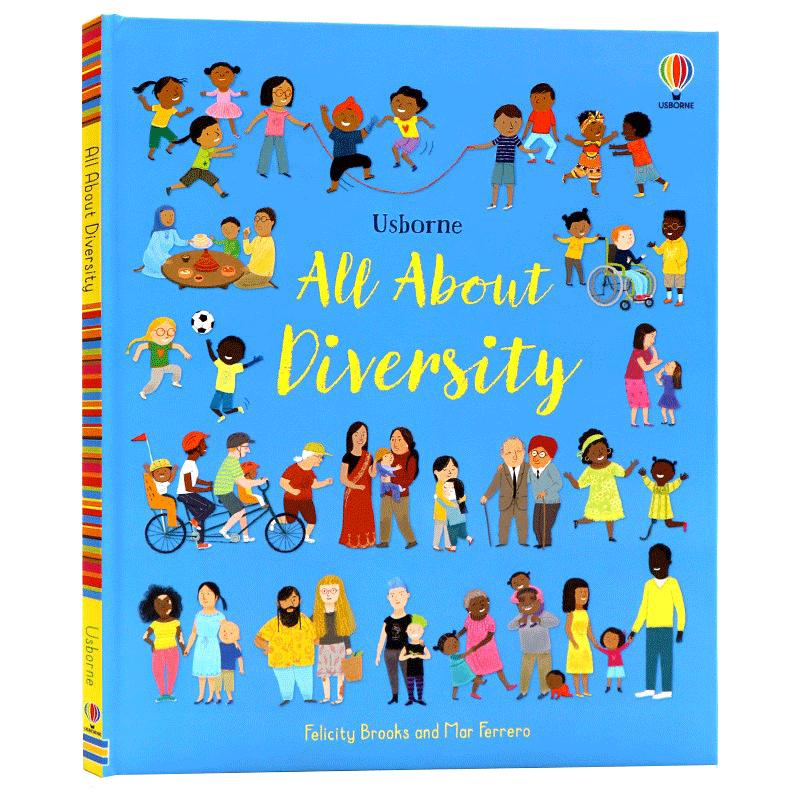 Usborne出品关于多样性英文原版绘本 All About Diversity4-6岁儿童低幼英语启蒙图画书世界各地不同种族文化风俗习惯学会和平友好