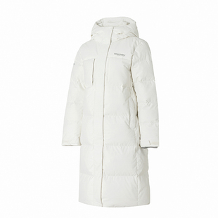 Discovery探索长款羽绒服女款2025冬季户外保暖休闲连帽羽绒外套