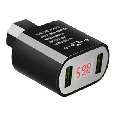 电瓶车手机充电器48v60v72v转5V充电器接口电动车充USB转换头通用