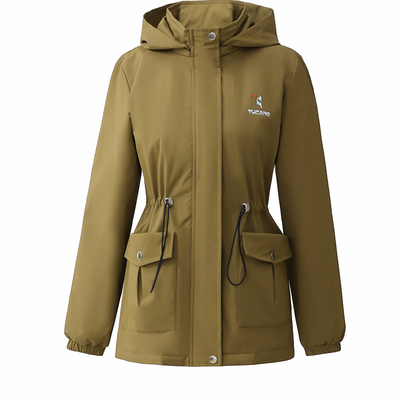 啄木鸟加绒加厚外套女士2025年新款冬季时尚百搭妈妈洋气短款风衣