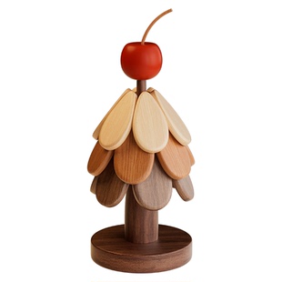 高级感圣诞树隔热垫餐桌摆件创意一棵树实木防烫锅垫折叠杯垫碗垫