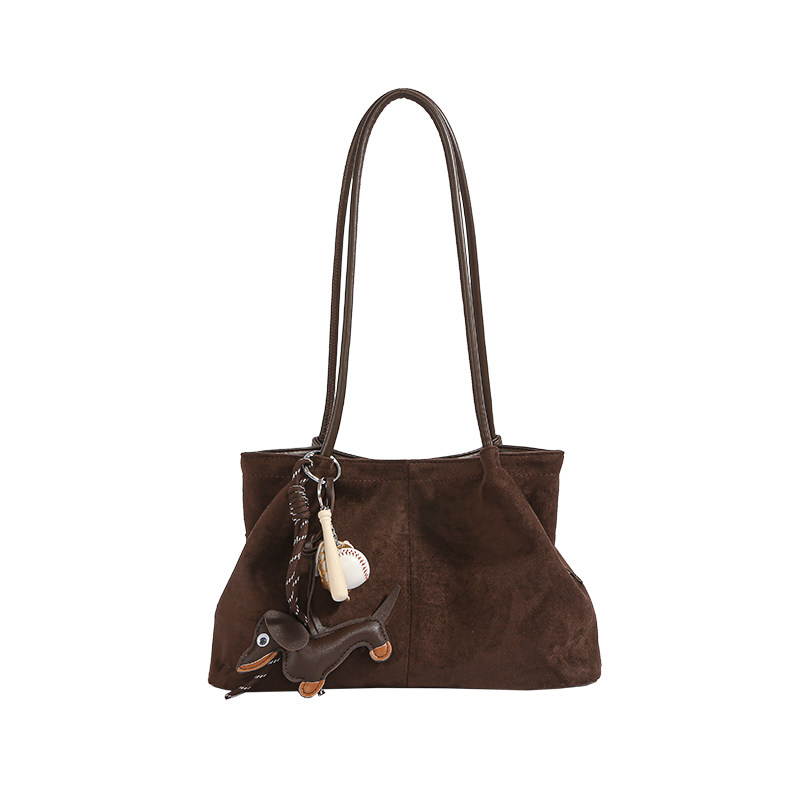 小众复古麂皮绒腋下包包女2025秋冬新款潮时尚托特包大容量单肩包