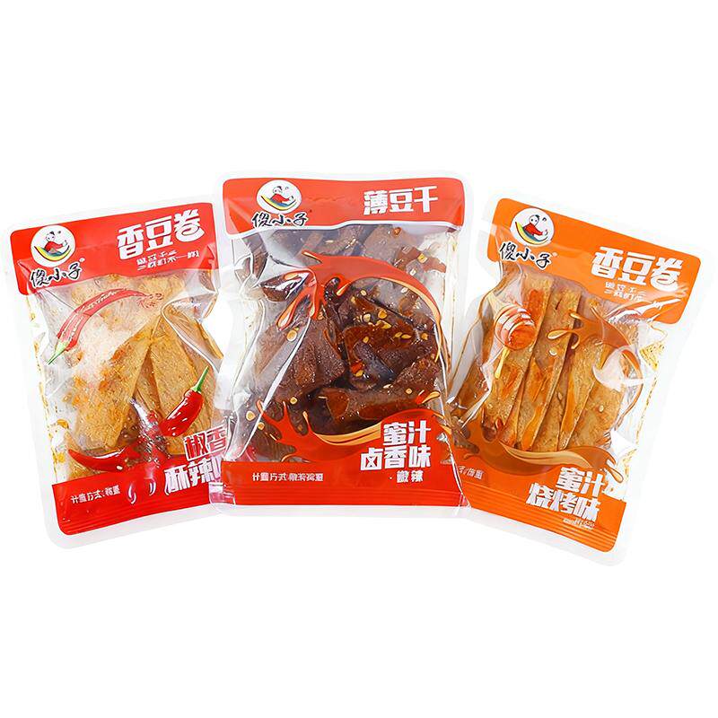 傻小子薄豆干香豆卷大辣片香辣味混搭混合味宿舍办公零食豆皮辣条
