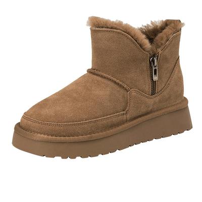 奥康女鞋时尚雪地靴短筒外穿日常