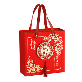 结婚伴手礼盒子空盒婚礼婚宴回礼送宾客包装礼盒袋子礼品袋手提袋