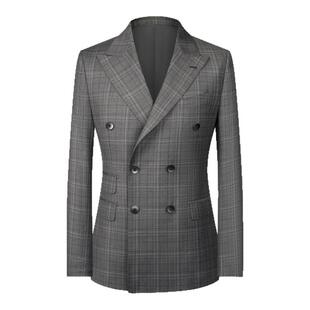 本派西服套装男士2026新款羊毛双排扣苏格兰格纹休闲高级西装外套