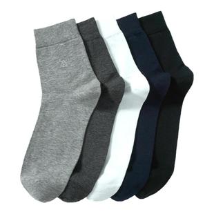 鹿人95棉男士袜子秋冬商务款黑色中筒袜百搭透气舒适冬季长袜7129