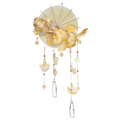 银杏鱼伞 热缩花簪伞簪汉服古风步摇流苏发簪u型发钗旗袍国风簪子