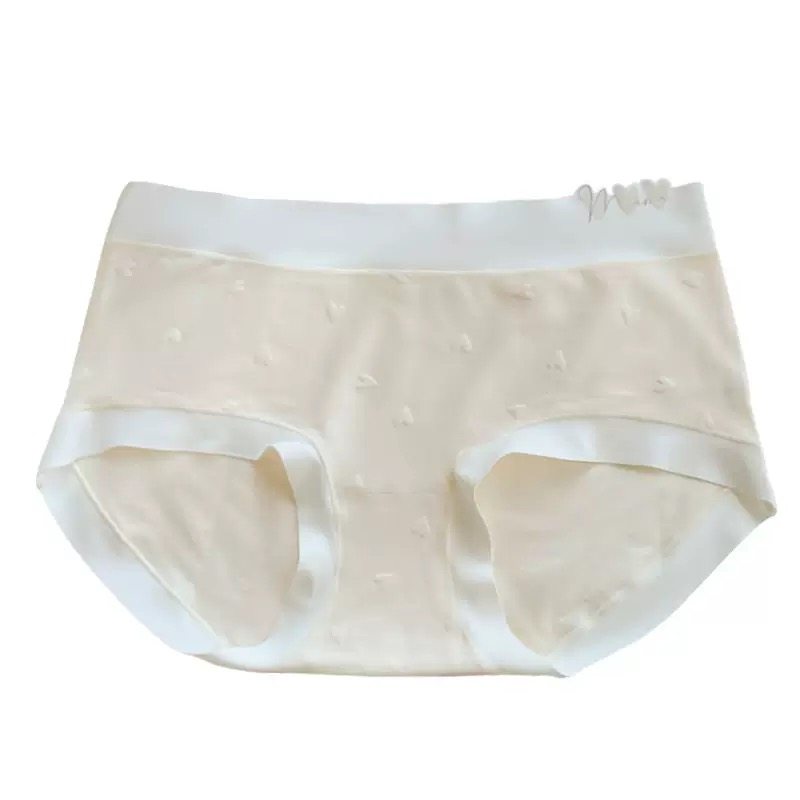 3条装果冻肌肤莫代尔棉少女内裤爱心提花立体无痕裸感中腰三角