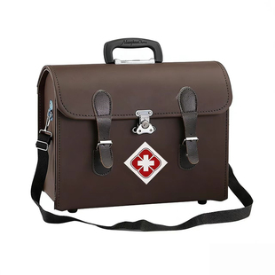 大号医药箱老式出诊箱包牛皮制真皮革医用药箱急救兽小号中医疗箱