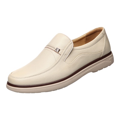 老人头夏季透气一脚蹬白色男鞋