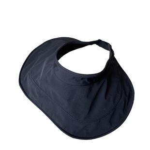 防晒帽女防紫外线空顶贝壳遮阳帽大帽檐黑胶骑车夏季可折叠太阳帽