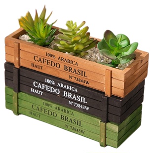 窗台松木花盆环保耐用长方形组合多肉盆栽阳台家用养花小花盆