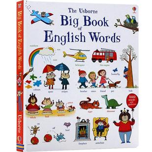 英文原版1000个单词 28个主题场景式英语字词典全彩图解词汇 the Usborne Big Book of English Words少儿童读物 工具书纸板书大开