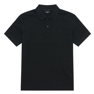 【自营】MLB短袖POLO衫新款男女装休闲服潮流翻领半袖黑色运动服