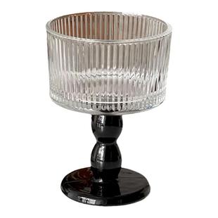 中古浮雕高脚酒杯家用高颜值女创意氛围感果酒香槟杯甜品玻璃杯子