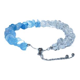 LOREN EYE 海蓝宝白水晶手链S925银手链多巴胺计轻奢精致礼物