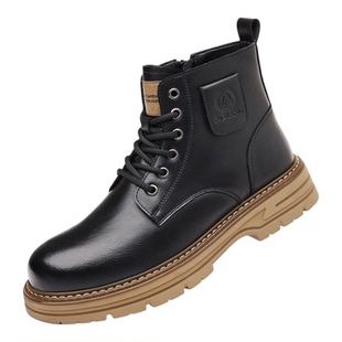 奥康 男鞋2025冬季新款马丁靴男真皮羊毛加绒保暖加厚高帮棉皮鞋H