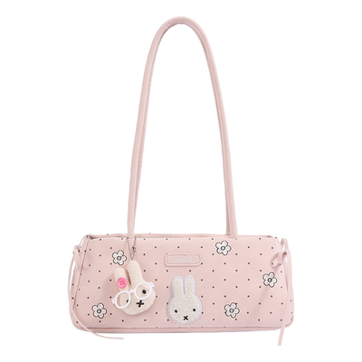 小众超火腋下包包女2026新款可爱米菲兔波点高颜值通勤单肩法棍包