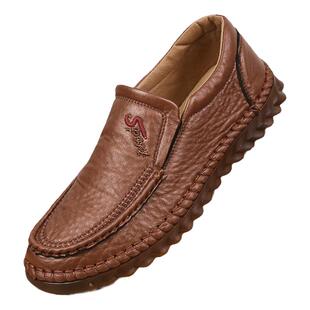 春秋老北京布鞋旗舰店官方正品牛筋底男鞋爸爸男款仿皮鞋皮面软底