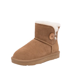 新款皮毛一体雪地靴中筒纯羊毛真皮防滑短筒靴子加厚女靴雪地棉鞋