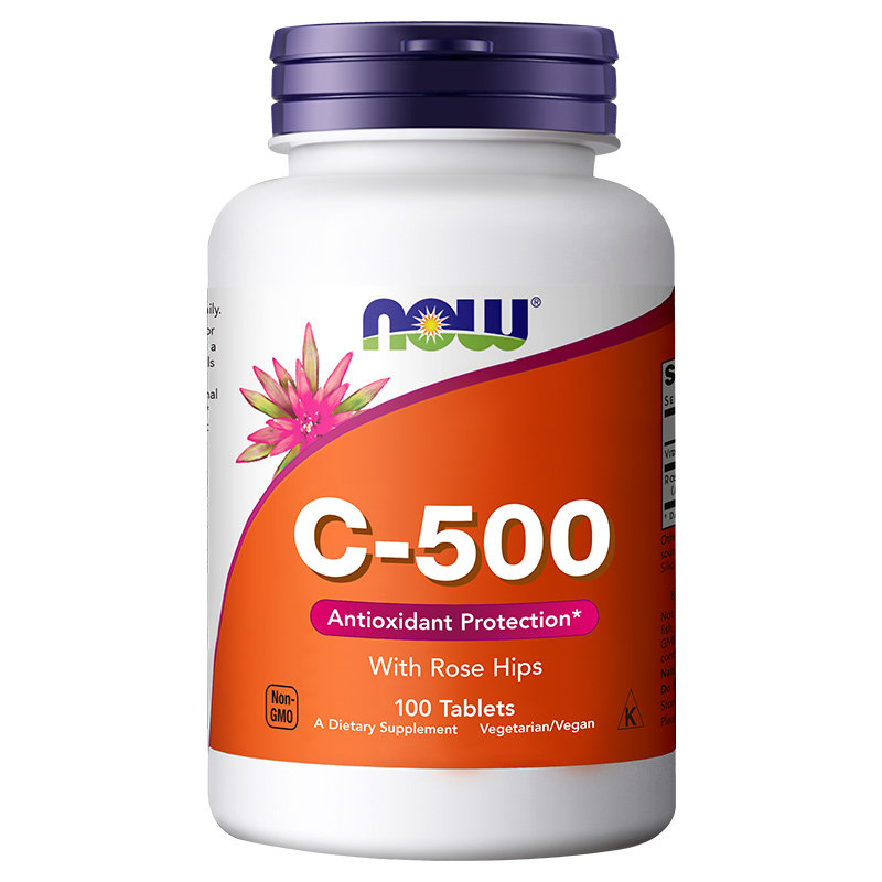 now foods维生素C高浓度500mg维他命VC玫瑰果润白进口100片诺奥