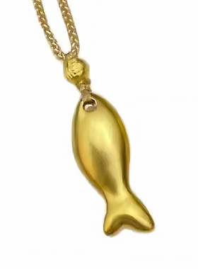 金鑫缘金包银小黄鱼吊坠项链