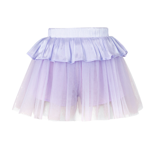 LittleNaive儿童半身裙夏季新款休闲洋气裙裤女童蓬蓬网纱短裙