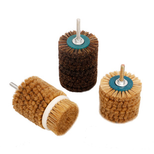 加厚文玩电动刷头硬猪鬃毛刷轮金刚核桃纳米刷打底清理抛光手电钻