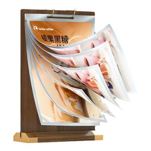 翻页台卡展示牌桌牌立牌餐厅奶茶店餐桌菜单价目表价格牌桌面A4广告台牌A5强磁台签水牌双面架子摆台餐牌定制